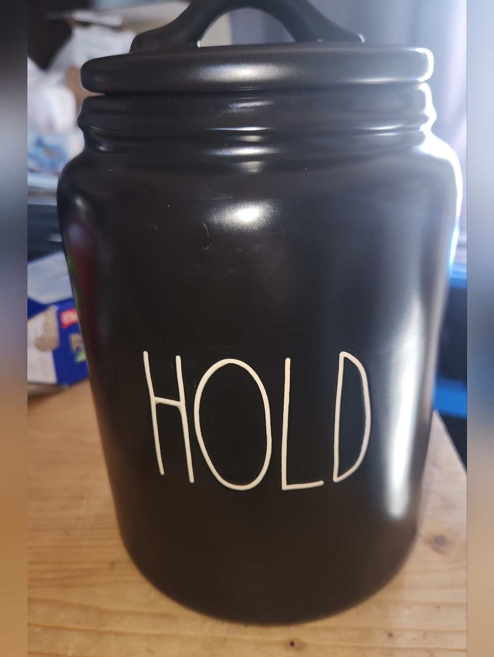 Rae Dunn HOLD Canister Euc